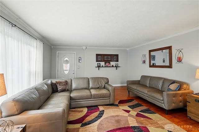 646 Barnhart Rd, Troy, OH 45373 - living area with wood finished floors, crown molding, and baseboards