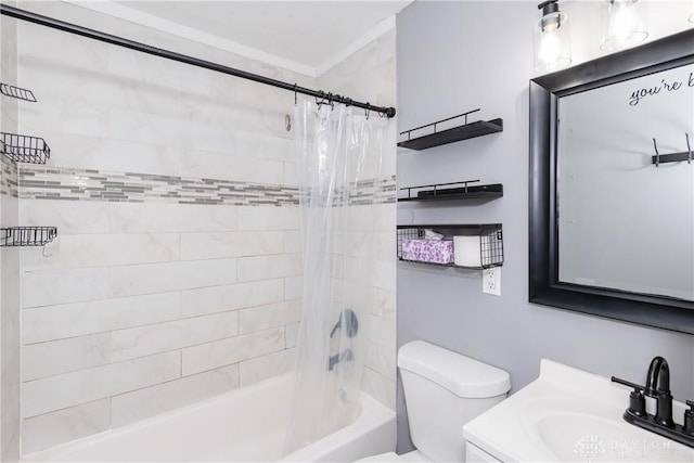 224 Locust Ln, West Milton, OH 45383 - bathroom featuring toilet, shower / bath combo with shower curtain, and vanity