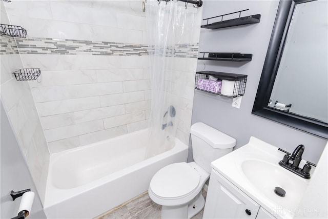 224 Locust Ln, West Milton, OH 45383 - bathroom featuring toilet, vanity, and shower / bath combination with curtain