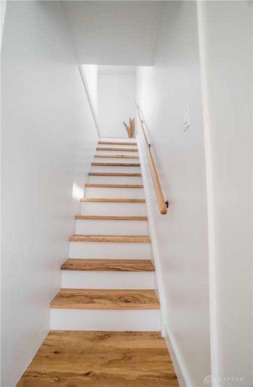 165 Mcreynolds St, Dayton, OH 45403 - stairway featuring wood finished floors