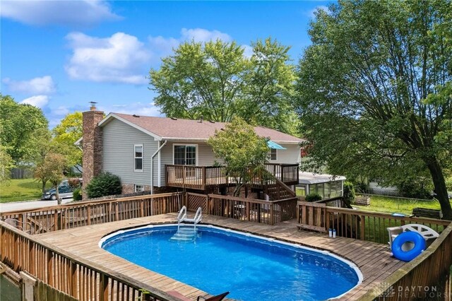 4278 Crownwood Ave, Dayton, OH 45415 - outdoor pool featuring a wooden deck