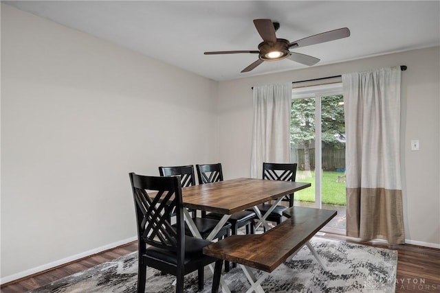 2378 E Rahn Rd, Kettering, OH 45440 - dining room featuring wood finished floors and ceiling fan