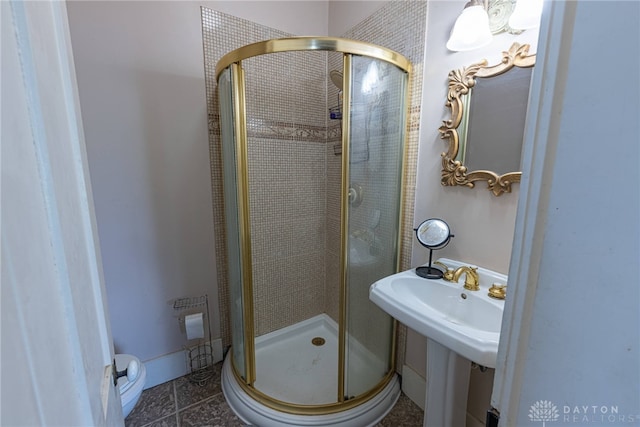 3149 W State Route 73, Wilmington, OH 45177 - full bath with a shower stall and tile patterned floors