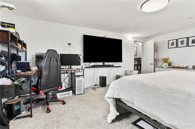 1707 Maiden Ln, Springfield, OH 45504 - carpeted bedroom with a desk and ornamental molding