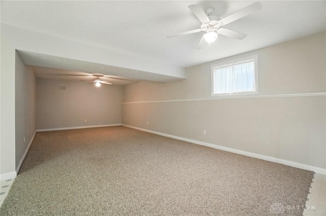 3862 Robinson Vail Rd, Franklin, OH 45005 - carpeted spare room with baseboards and ceiling fan