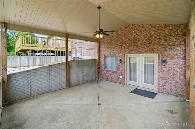 3862 Robinson Vail Rd, Franklin, OH 45005 - view of patio / terrace featuring a ceiling fan and french doors