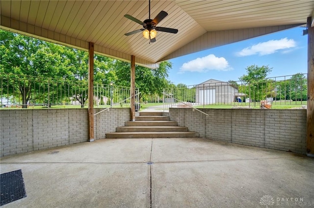 3862 Robinson Vail Rd, Franklin, OH 45005 - view of patio featuring a ceiling fan