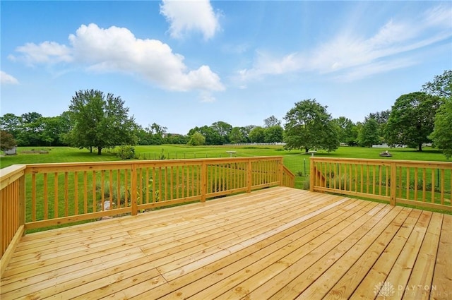 3862 Robinson Vail Rd, Franklin, OH 45005 - deck featuring a lawn and view of wooded area