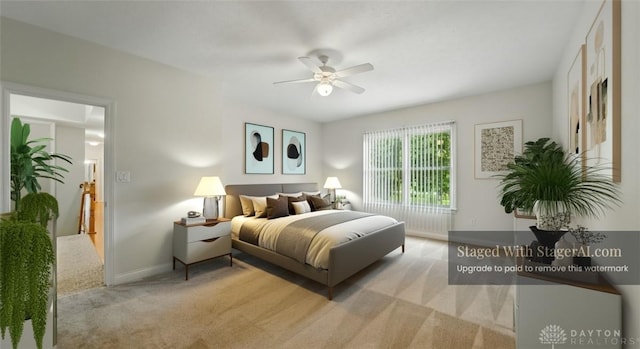 3862 Robinson Vail Rd, Franklin, OH 45005 - carpeted bedroom with baseboards and a ceiling fan