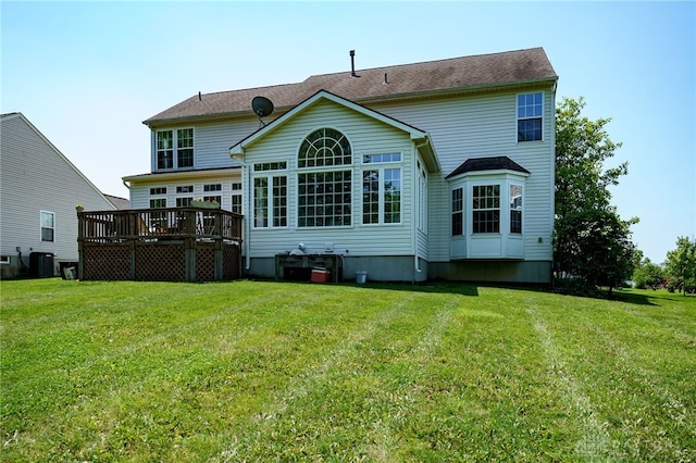 3334 Greycliff Trl, Franklin Twp, OH 45005 - rear view of property with a deck and a yard