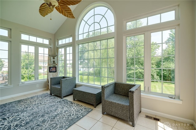 3334 Greycliff Trl, Franklin Twp, OH 45005 - sunroom / solarium with french doors, tile patterned floors, and vaulted ceiling