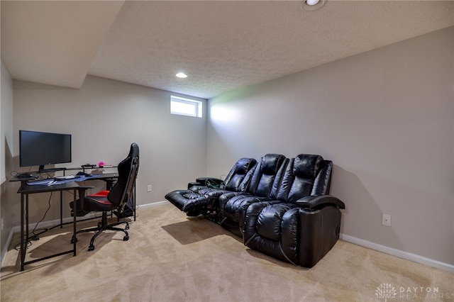 3334 Greycliff Trl, Franklin Twp, OH 45005 - office area featuring carpet, recessed lighting, and a textured ceiling