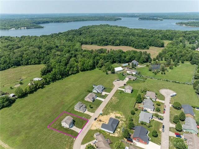 133 Followers Way, Waynesville, OH 45068 - aerial view of property's location with a large body of water and property boundaries highlighted