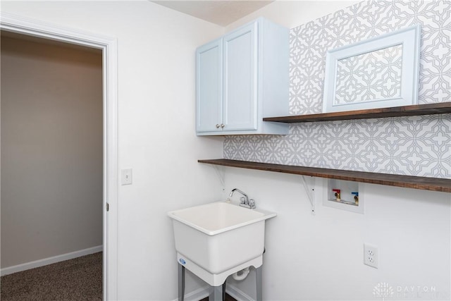 133 Followers Way, Waynesville, OH 45068 - laundry room with hookup for a washing machine, cabinet space, and carpet