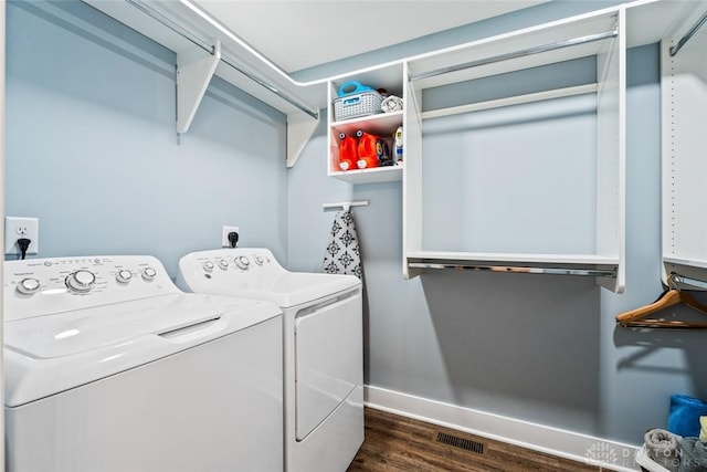 1737 Wilmington Rd, Cedarville Twp, OH 45314 - washroom featuring washer and dryer and dark wood-style floors