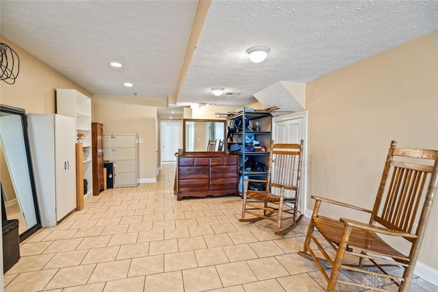 1737 Wilmington Rd, Cedarville Twp, OH 45314 - kitchen featuring a textured ceiling, recessed lighting, and light tile patterned floors