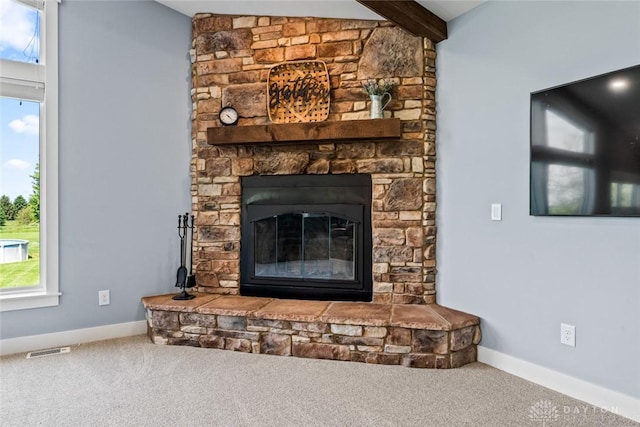 1737 Wilmington Rd, Cedarville Twp, OH 45314 - detailed view of carpet and a fireplace
