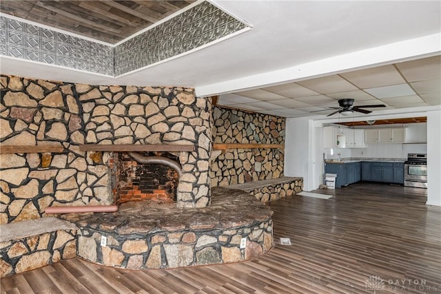 2241 E 3rd St, Dayton, OH 45403 - detailed view of stainless steel stove and wood finished floors