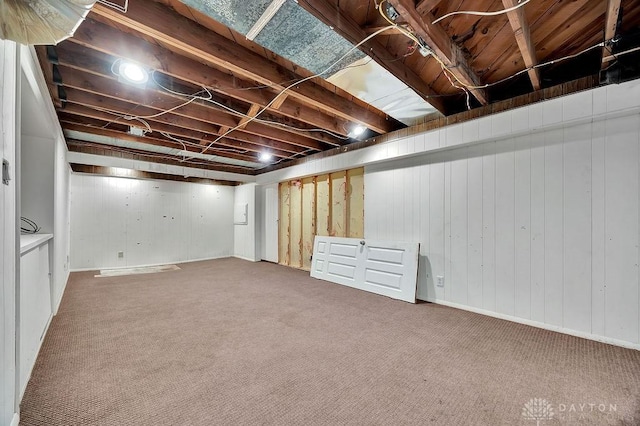 1210 Clovernook Dr, Hamilton, OH 45013 - finished below grade area featuring carpet floors and wooden walls