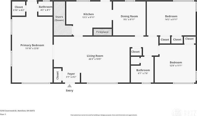 1210 Clovernook Dr, Hamilton, OH 45013 - view of room layout