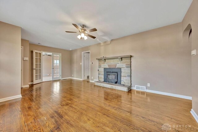 1210 Clovernook Dr, Hamilton, OH 45013 - unfurnished living room with a ceiling fan and wood finished floors