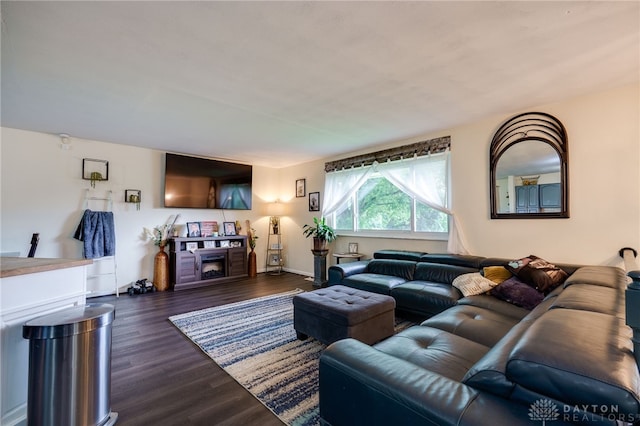 10452 S Union Rd, Miamisburg, OH 45342 - living room with dark wood finished floors and a fireplace