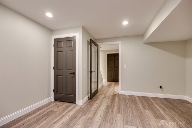 243 Woodside Trl, Clearcreek Twp, OH 45036 - below grade area with light wood finished floors and recessed lighting