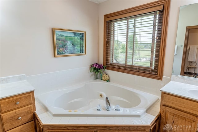 3875 Ferry Rd, Sugarcreek Twp, OH 45305 - full bath with vanity and a whirlpool tub
