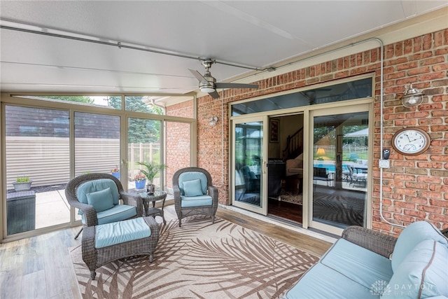 3875 Ferry Rd, Sugarcreek Twp, OH 45305 - sunroom with ceiling fan