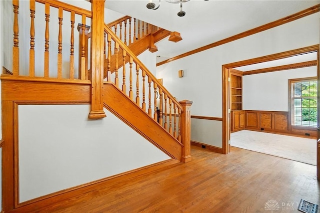 7255 State Route 48, Springboro, OH 45066 - stairs featuring wood finished floors and ornamental molding