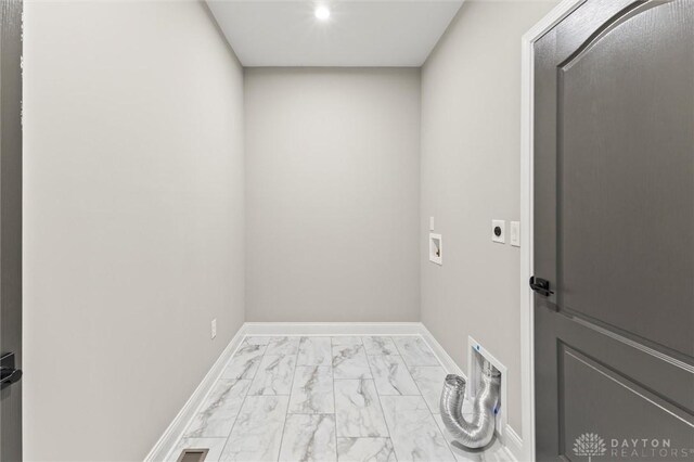 1796 Archerfield Pl, Miamisburg, OH 45342 - washroom featuring electric dryer hookup, marble finish floors, and washer hookup