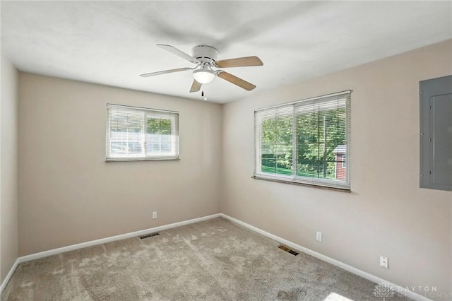 320 Witherby Dr, Kettering, OH 45429 - carpeted spare room featuring electric panel and a ceiling fan