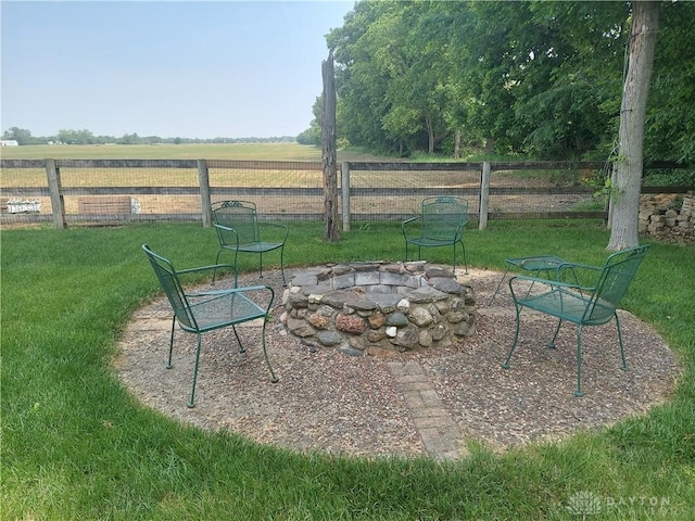 1052 Windpointe Way, Englewood, OH 45322 - view of yard featuring an outdoor fire pit and a rural view