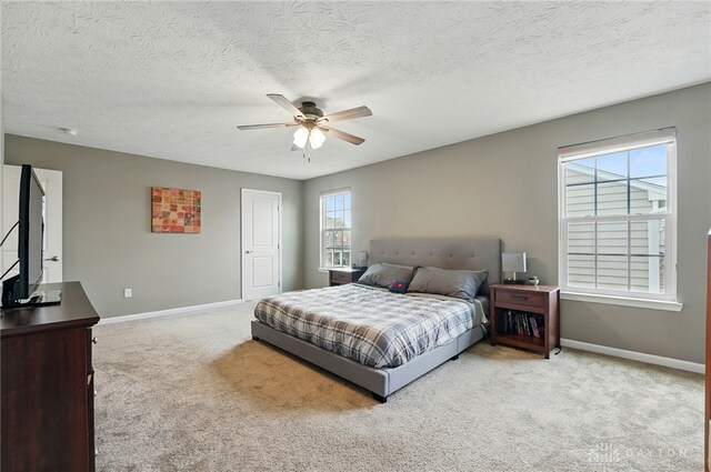 1662 S Branch Rd, Centerville, OH 45458 - carpeted bedroom with a ceiling fan and a textured ceiling
