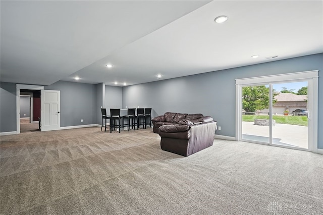 1584 Heritage Run Dr, Lebanon, OH 45036 - living area featuring carpet and recessed lighting