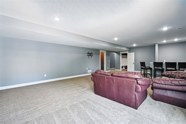 1584 Heritage Run Dr, Lebanon, OH 45036 - carpeted living area featuring recessed lighting