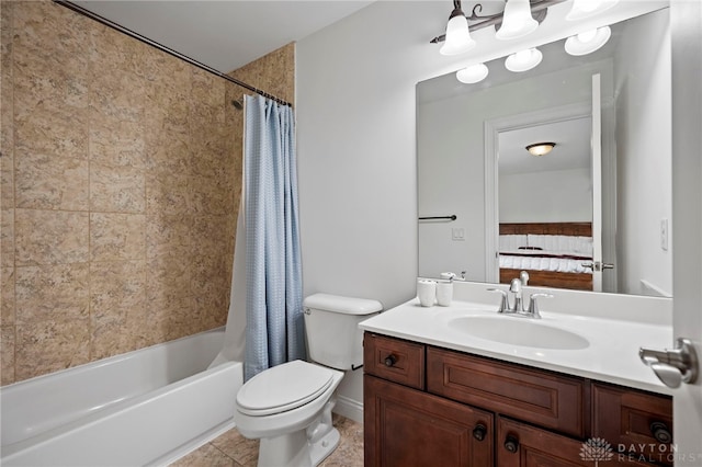 4738 Saddletop Ridge Ln, Mason, OH 45040 - full bathroom featuring vanity, shower / bath combo, ensuite bath, and tile patterned flooring