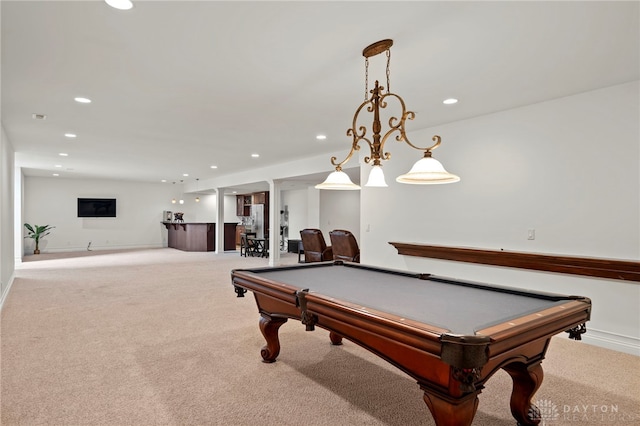 4738 Saddletop Ridge Ln, Mason, OH 45040 - game room featuring carpet, recessed lighting, and pool table