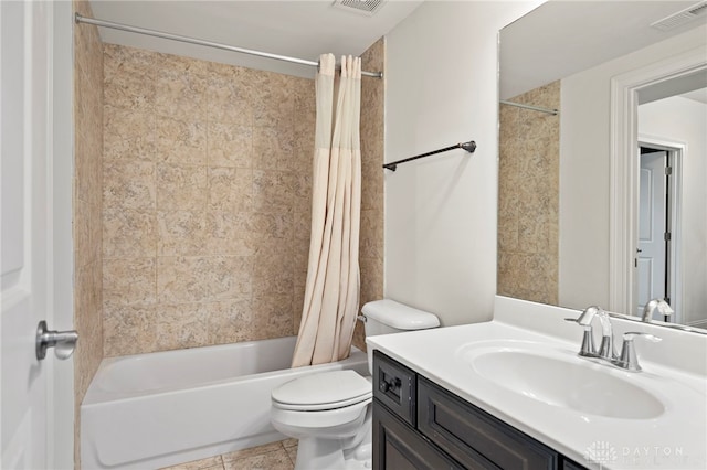 4738 Saddletop Ridge Ln, Mason, OH 45040 - full bathroom with vanity, shower / bath combo with shower curtain, and tile patterned flooring