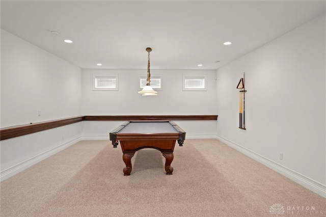 4738 Saddletop Ridge Ln, Mason, OH 45040 - playroom with billiards table, recessed lighting, carpet floors, and plenty of natural light