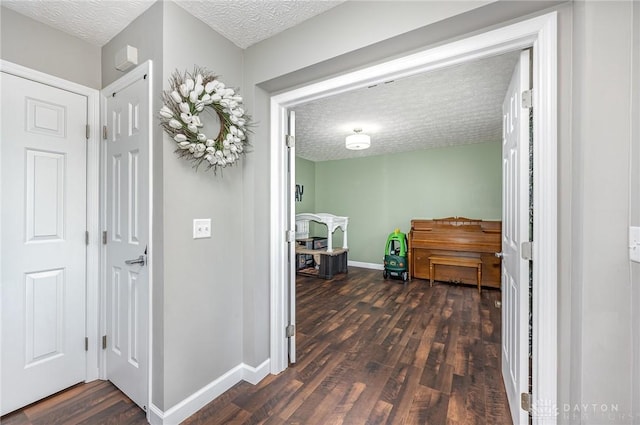 4395 Turtledove Way, Miamisburg, OH 45342 - hallway with a textured ceiling and dark wood-style floors