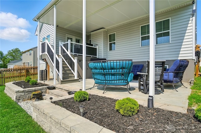 181 Cresting Rd, Fairborn, OH 45324 - view of patio featuring stairway