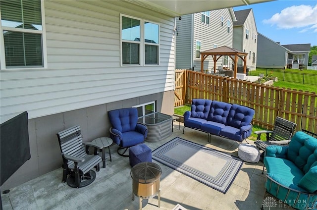 181 Cresting Rd, Fairborn, OH 45324 - view of patio with an outdoor living space and a gazebo