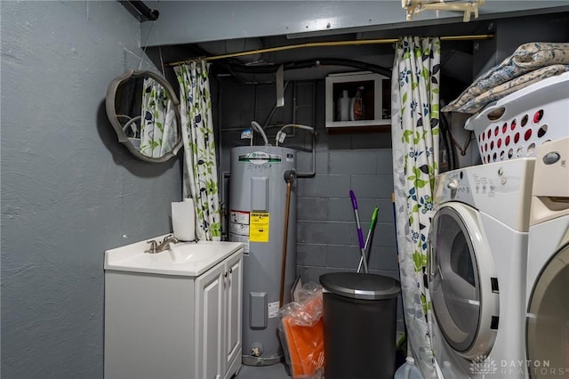 2823 Red Lion Ct, Centerville, OH 45440 - laundry area with electric water heater and washer / clothes dryer