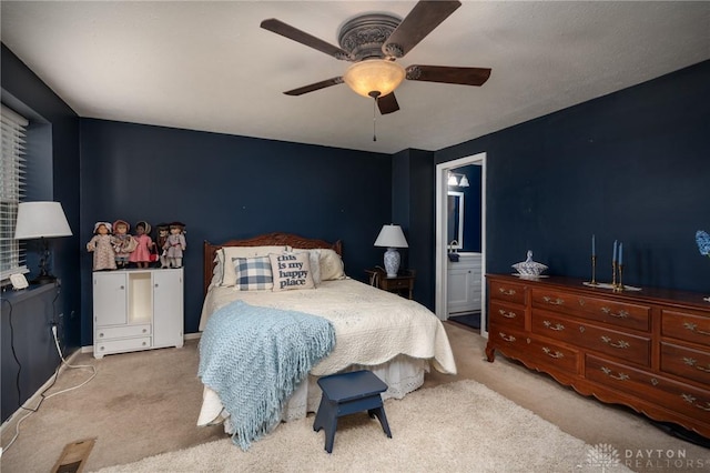 2823 Red Lion Ct, Centerville, OH 45440 - carpeted bedroom featuring ensuite bathroom and ceiling fan