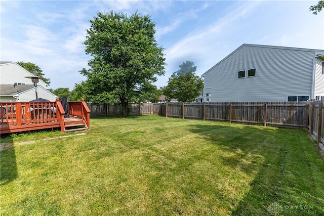 1107 Sunset Dr, Englewood, OH 45322 - fenced backyard featuring a deck