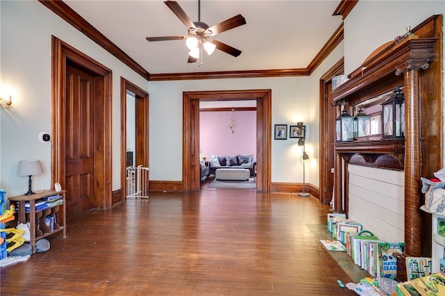 18 E Washington St, Jamestown Vlg, OH 45335 - hall with wood finished floors and crown molding