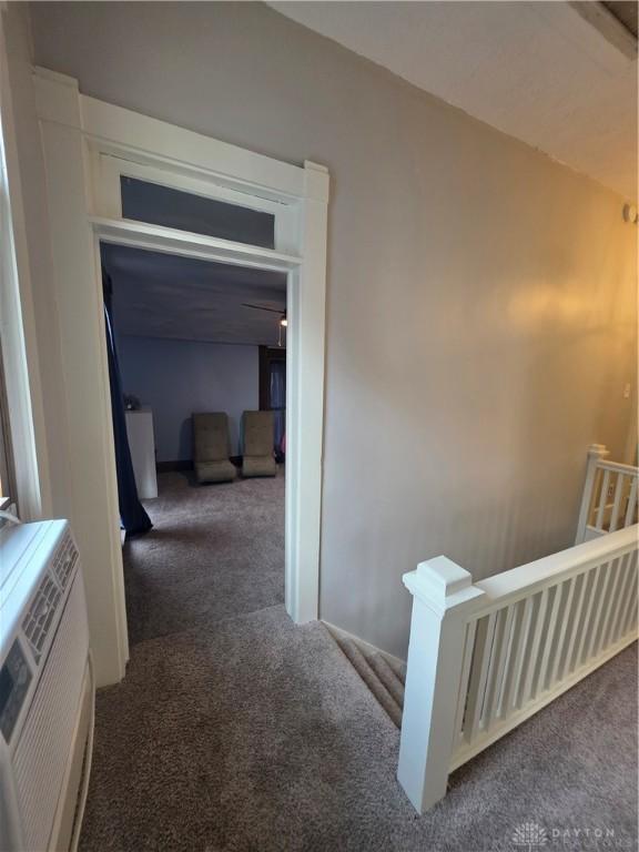 126 S Maple St, Eaton, OH 45320 - hall with carpet and an upstairs landing