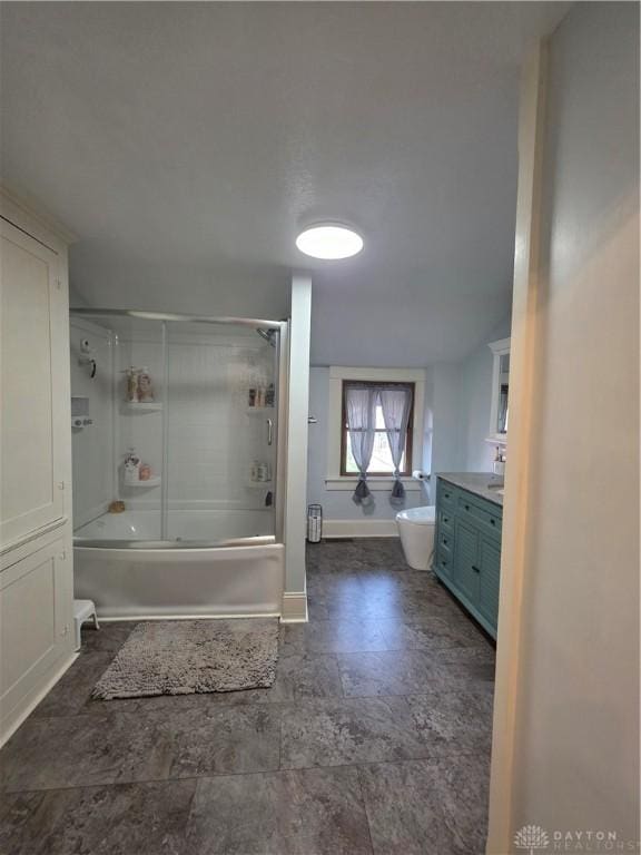 126 S Maple St, Eaton, OH 45320 - bathroom featuring vanity, enclosed tub / shower combo, and a bidet