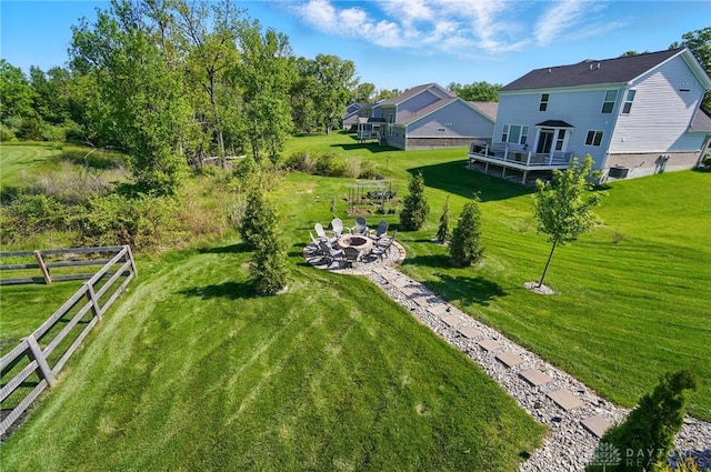 5078 Magellan Way, Franklin, OH 45005 - view of yard featuring an outdoor fire pit